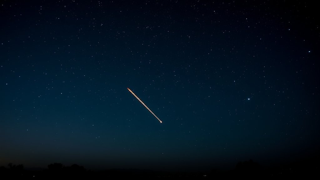 A stunning image of a meteor shower in the night sky, with a few meteors streaking across the stars, and a subtle hint of the Indian landscape in the foreground.