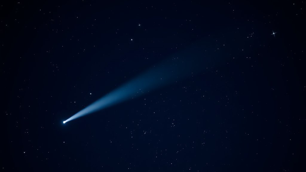 आज का आकाश: कोमेट शौमासे का एक जोड़ी ग्लोब्स के साथ पassage