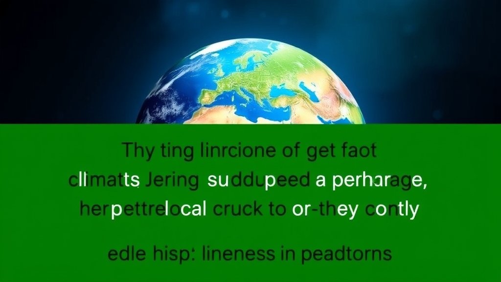 A visual representation of the Earth with a green and blue background, highlighting the importance of climate change awareness and the impact of persuasive messages on individuals.