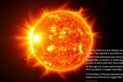 An illustration of the Sun with a prominent active solar region, highlighting the complexity of space weather and its impact on the Earth's magnetic field.