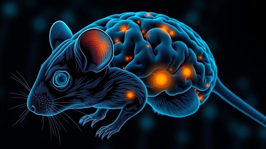 a detailed illustration of a mouse brain with highlighted areas showing the effects of 5-MeO-DMT on vigilance state dissociation