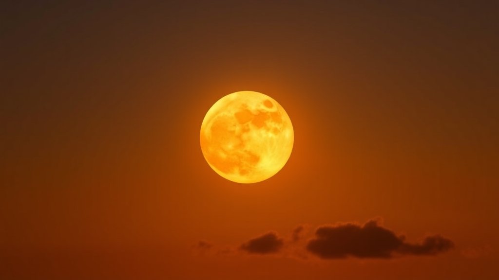 An image of the planet Venus in the sky at sunset, with a bright sunset background and a few clouds, representing the superior solar conjunction.