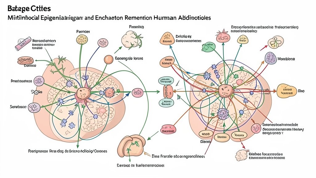 An illustration of the multimodal epigenetic and enhancer network remodeling in human beige adipocytes, showing the complex interactions between different cellular components and the resulting changes in gene expression.