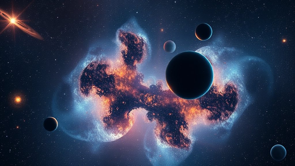 A stunning visual representation of a galaxy with a mix of stars and planets, highlighting the possibility of life existing around some stars, while others appear barren and lifeless.