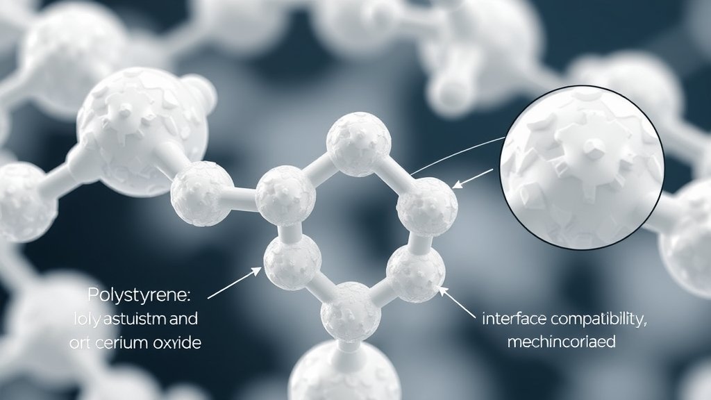 डाइइथाइलबेंजीन क्रॉसलिंक्ड पॉलीस्टायरीन/सीरियम ऑक्साइड के इंटरफेस संगतता और यांत्रिक गुण