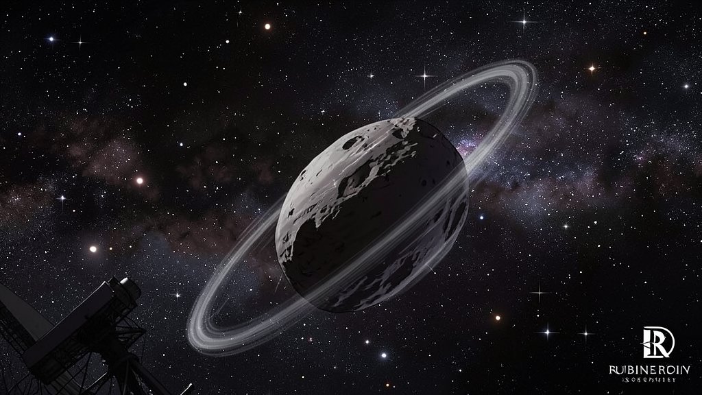 An illustration of a large asteroid spinning rapidly in space, with stars and galaxies in the background, and a subtle hint of the Rubin Observatory's logo or a telescope in the corner.