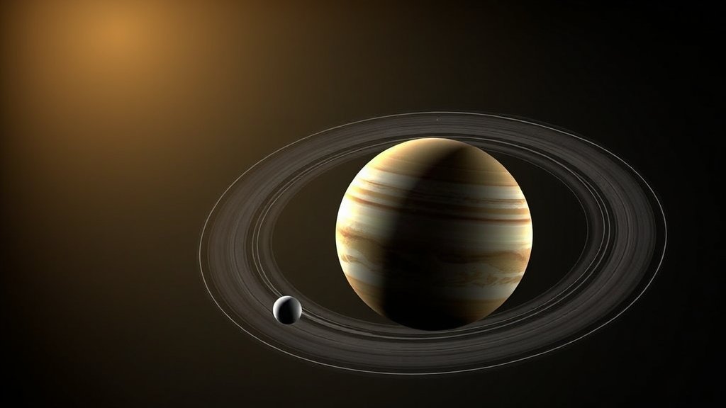 An illustration of the Jupiter system with Callisto in a nonresonant orbit, showcasing the planet's unique position and its implications for astrobiological research.