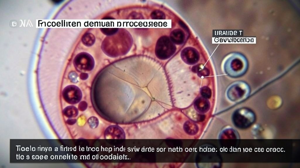 a microscopic image of a fish ovary with a detailed explanation of the ovulation process in the caption