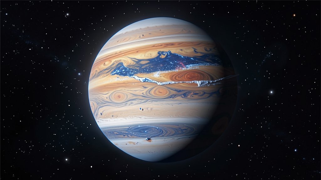 A high-resolution illustration of Jupiter's moon Europa with a hidden ocean, ice crust, and potential hydrothermal vents, set against a dark space background with stars and a subtle glow.