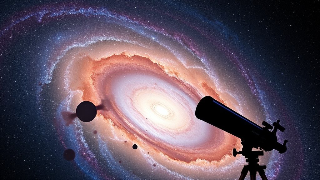 A high-resolution image of the Circinus Galaxy, showcasing its vibrant colors and detailed structure, with the Webb Space Telescope in the foreground, highlighting its role in capturing unprecedented images of the galaxy.