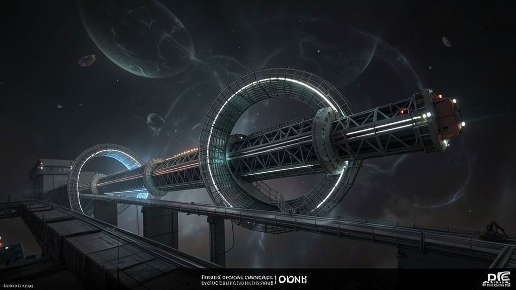 A visual representation of the Large Hadron Collider at CERN, with a subtle hint of mysterious, unseen particles in the background, symbolizing the search for primordial monsters.