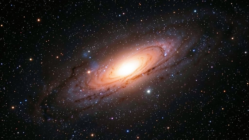 A high-resolution image of the Ring Nebula with a bright, glowing iron bar-shaped cloud in the center, surrounded by stars and gas.