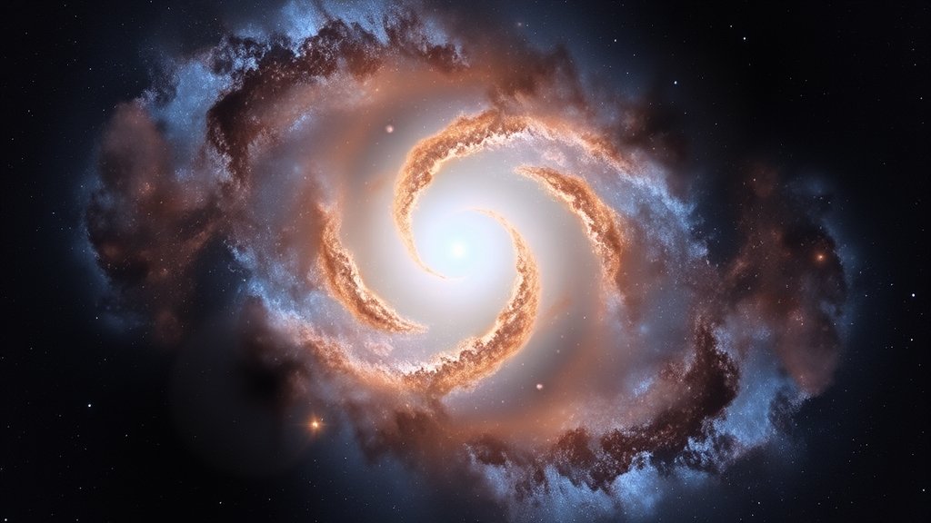 A high-resolution image of the Helix Nebula captured by the James Webb Space Telescope, with a stunning display of gas and dust in the center, and a faint outline of the nebula's spiral arms.